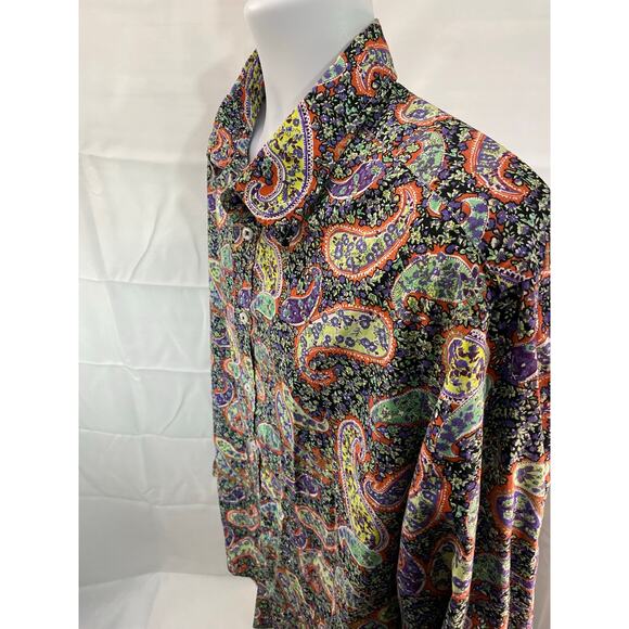 Men's CREMIEUX PREMIUM DENIM Colors Paisley STRETCH Shirt XXL - Picture 8 of 8